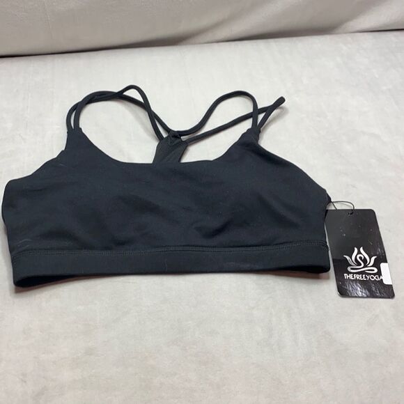 The Free Yoga Black Strappy Sports Bra Medium - Picture 1 of 9